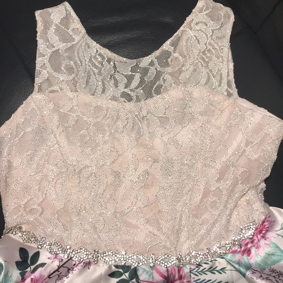 Rare Editions blush flowery dress, size 8 girls - Picture 4 of 7
